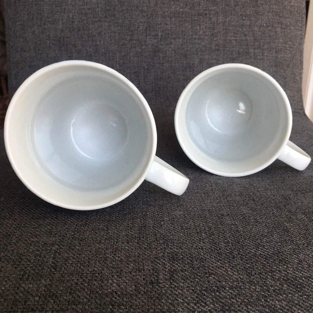 Set of 2 Midnight Roses Porcelain Coffee Mugs Blue White 12 oz